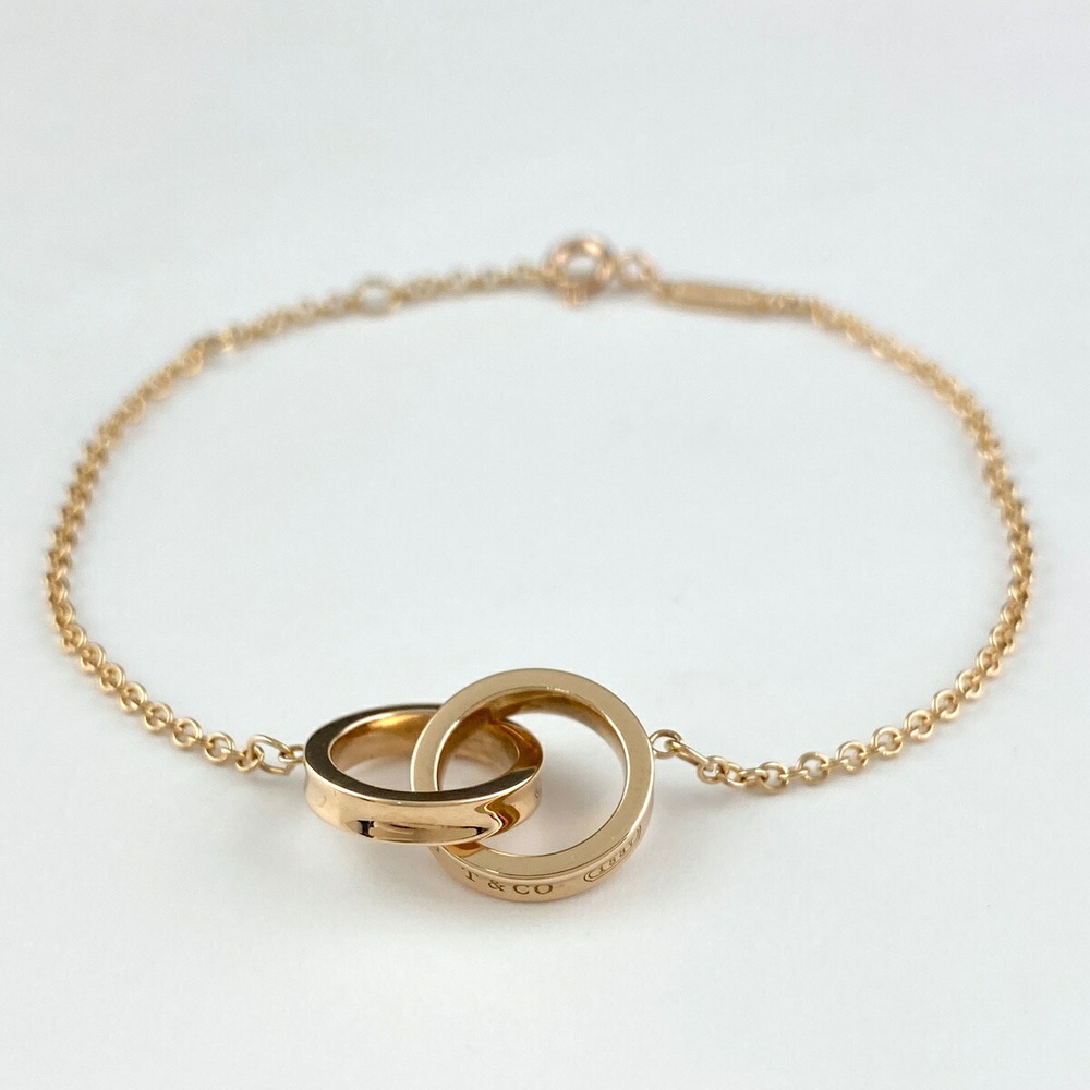 Tiffany Interlocking Circle Bangle Bracelet Pink … - image 1